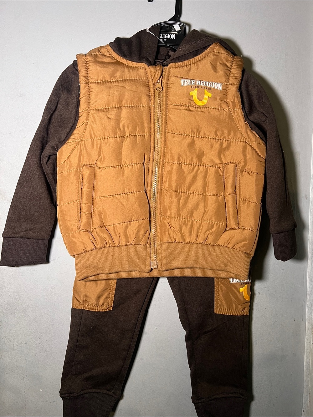 Kids brown jacket and pants set